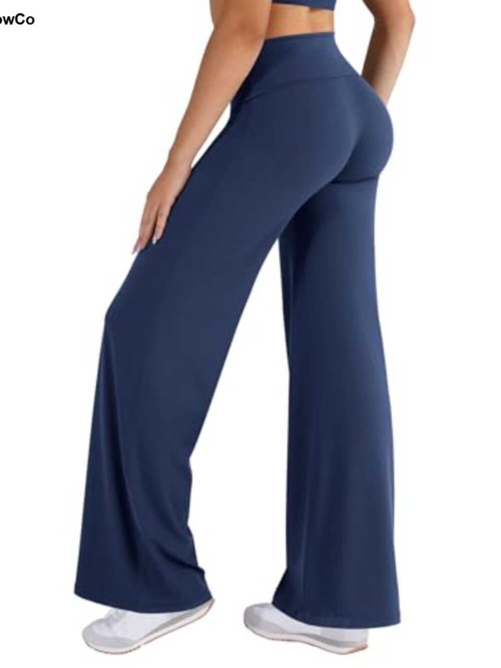Fold Over Straight Leggings Women No Front Seam Yoga Pants High Stretch